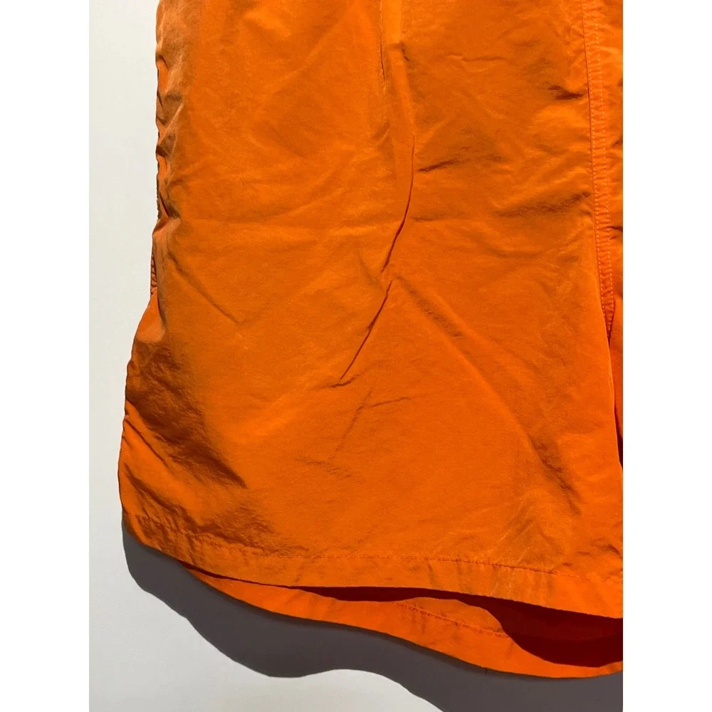 Nautica Mens Orange Solid Swim Trunks Elastic Waist Board Shorts Logo